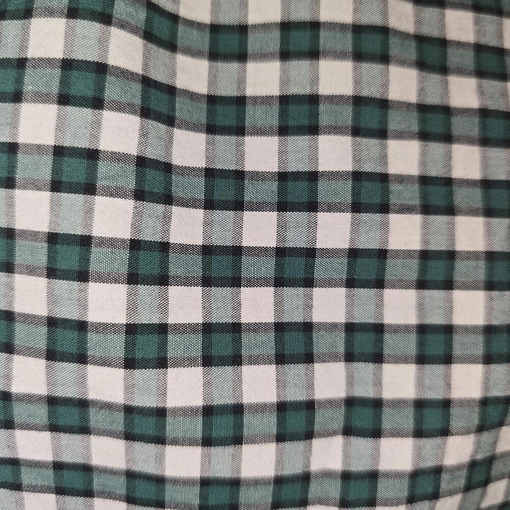 RYE Green and White Checkered Button-Up Shirt
